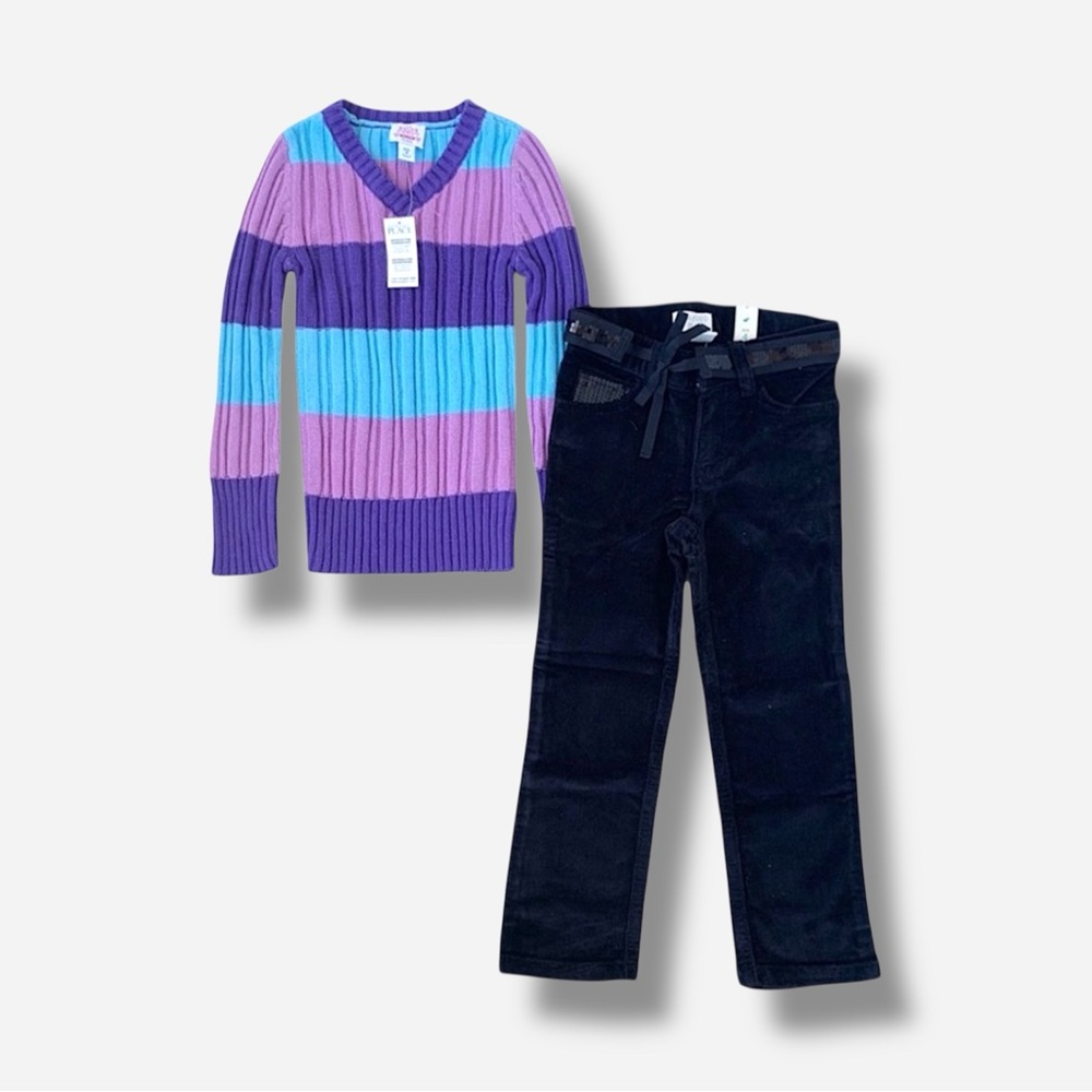 🌸New🌸 The Children’s Place 2pc Sweater Pants Set Sz 4 NWT